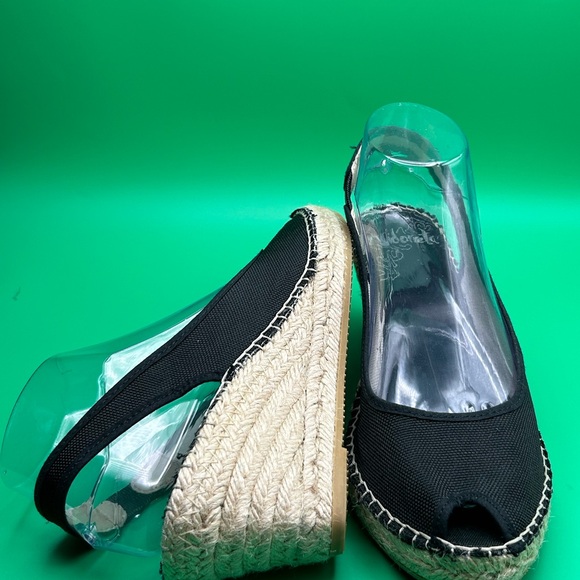 Women’s Vidorreta Black Espadrille Wedges Size 8 - Picture 8 of 10